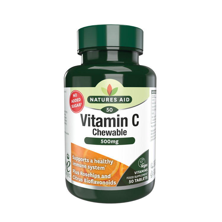 Natures Aid Vitamin C Chewable 500mg 50 tabs